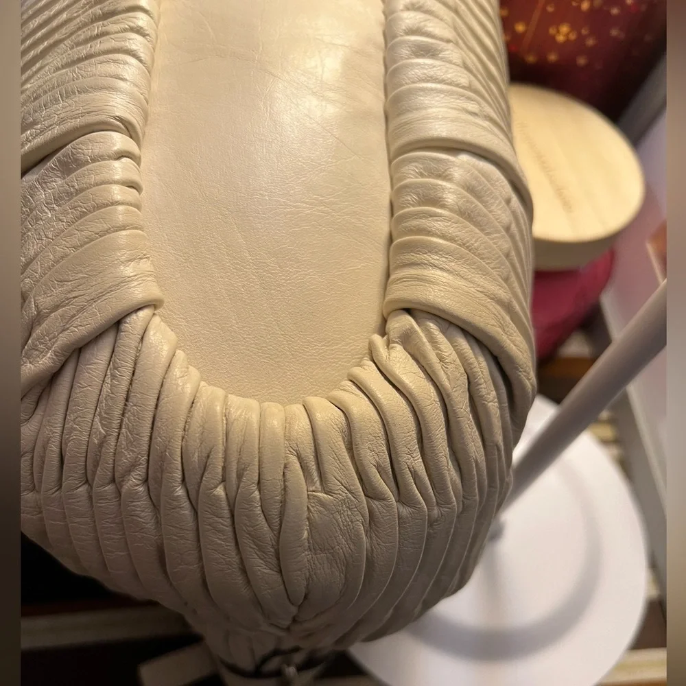 Coach 2012 Ivory Pleated Gathered Leather Sophia Madison Satchel #B1282-18620